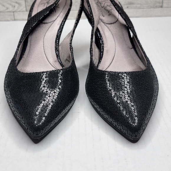 Life Stride Flex Soft System 7W Black Low Pump Slingback Comfort Work Dress Shoe - Picture 7 of 9
